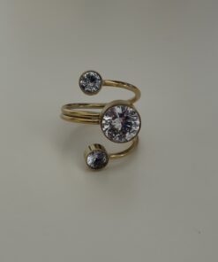 Anillo triple circonita